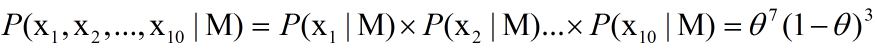 10次抽取抽到白球7次的概率